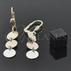 Oro Laminado Long Earring, Gold Filled Style Polished, Tricolor, 02.63.2186