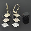 Oro Laminado Long Earring, Gold Filled Style Polished, Tricolor, 02.63.2189