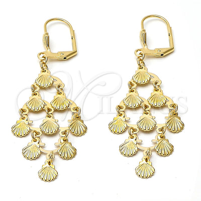 Oro Laminado Chandelier Earring, Gold Filled Style Diamond Cutting Finish, Golden Finish, 02.63.2196 for wholesale, main product view