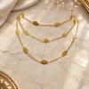 Oro Laminado Fancy Necklace, Gold Filled Style Leaf and Filigree Design, Polished, Golden Finish, 06.09.0001.24 (24 Inches Length)