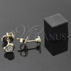 Oro Laminado Stud Earring, Gold Filled Style Heart and Smile Design, White Enamel Finish, Golden Finish, 5.126.094.2 *PROMO*