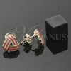 Oro Laminado Stud Earring, Gold Filled Style Love Knot Design, Pink Enamel Finish, Golden Finish, 5.126.056.1 *PROMO*