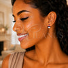 Oro Laminado Stud Earring, Gold Filled Style Cupcake Design, White Enamel Finish, Golden Finish, 5.126.072.2 *PROMO*