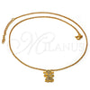 Oro Laminado Pendant Necklace, Gold Filled Style Little Girl Design, with White Micro Pave, Polished, Golden Finish, 04.91.0002 (18 Inches Length)
