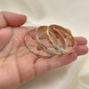 Gold Plated Dozen Bangle, Diamond Cutting Finish, Tricolor, 03.08.0088.01 (06 MM Thickness, Size 1 (1.50 Diameter))