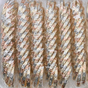 Gold Plated Dozen Bangle, Diamond Cutting Finish, Tricolor, 03.08.0088.01 (06 MM Thickness, Size 1 (1.50 Diameter))
