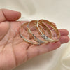 Gold Plated Dozen Bangle, Diamond Cutting Finish, Tricolor, 03.08.0088.02 (06 MM Thickness, Size 2 (1.75 Diameter))