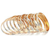 Gold Plated Dozen Bangle, Diamond Cutting Finish, Tricolor, 03.08.0088.04 (06 MM Thickness, Size 4 - 2.25 Diameter)