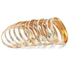 Gold Plated Dozen Bangle, Diamond Cutting Finish, Tricolor, 03.08.0088.04 (06 MM Thickness, Size 4 (2.25 Diameter))