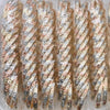 Gold Plated Dozen Bangle, Diamond Cutting Finish, Tricolor, 03.08.0088.04 (06 MM Thickness, Size 4 (2.25 Diameter))