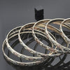 Gold Plated Dozen Bangle, Diamond Cutting Finish, Tricolor, 03.08.0088.05 (06 MM Thickness, Size 5 - 2.50 Diameter)