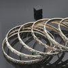 Gold Plated Dozen Bangle, Diamond Cutting Finish, Tricolor, 03.08.0088.05 (06 MM Thickness, Size 5 (2.50 Diameter))