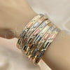 Gold Plated Dozen Bangle, Diamond Cutting Finish, Tricolor, 03.08.0088.06 (06 MM Thickness, Size 6 - 2.75 Diameter)