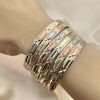 Gold Plated Dozen Bangle, Diamond Cutting Finish, Tricolor, 03.08.0088.06 (06 MM Thickness, Size 6 (2.75 Diameter))