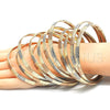 Gold Plated Dozen Bangle, Diamond Cutting Finish, Tricolor, 03.08.0088.07 (06 MM Thickness, Size 7 - 3.00 Diameter)