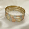 Gold Plated Dozen Bangle, Diamond Cutting Finish, Tricolor, 03.08.0088.07 (06 MM Thickness, Size 7 - 3.00 Diameter)