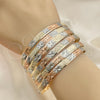 Gold Plated Dozen Bangle, Diamond Cutting Finish, Tricolor, 03.08.0088.07 (06 MM Thickness, Size 7 (3.00 Diameter))