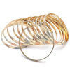 Gold Plated Dozen Bangle, Diamond Cutting Finish, Tricolor, 03.08.0088.07 (06 MM Thickness, Size 7 (3.00 Diameter))