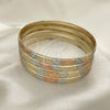 Gold Plated Dozen Bangle, Diamond Cutting Finish, Tricolor, 03.08.0088.07 (06 MM Thickness, Size 7 (3.00 Diameter))