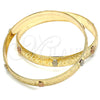 Gold Plated Set Bangle, Teddy Bear Design, Diamond Cutting Finish, Tricolor, 03.08.0106.05 (10 MM Thickness, Size 5 (2.50 Diameter))