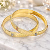 Gold Plated Set Bangle, Teddy Bear Design, Diamond Cutting Finish, Tricolor, 03.08.0106.05 (10 MM Thickness, Size 5 (2.50 Diameter))
