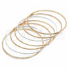 Gold Plated Semanario Bangle, Diamond Cutting Finish, Tricolor, 03.08.0117.05 (02 MM Thickness, Size 5 (2.50 Diameter))