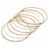 Gold Plated Semanario Bangle, Diamond Cutting Finish, Tricolor, 03.08.0117.05 (02 MM Thickness, Size 5 (2.50 Diameter))