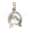Oro Laminado Fancy Pendant, Gold Filled Style Horse Design, Diamond Cutting Finish, Tricolor, 05.163.0015.1