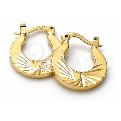 Oro Laminado Small Hoop, Gold Filled Style Diamond Cutting Finish, Golden Finish, 5.145.026.1