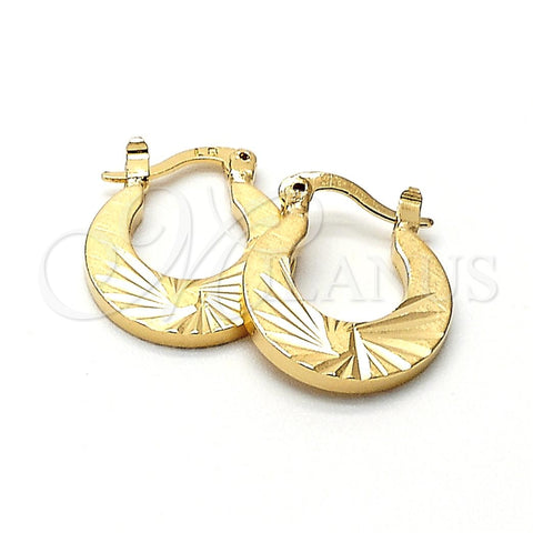 Oro Laminado Small Hoop, Gold Filled Style Diamond Cutting Finish, Golden Finish, 5.145.026.1