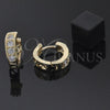 Oro Laminado Huggie Hoop, Gold Filled Style with White Cubic Zirconia, Polished, Golden Finish, 02.165.0042