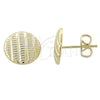 Oro Laminado Stud Earring, Gold Filled Style Diamond Cutting Finish, Golden Finish, 02.165.0035 *PROMO*