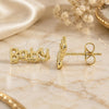 Oro Laminado Stud Earring, Gold Filled Style Diamond Cutting Finish, Golden Finish, 02.94.0050 *PROMO*