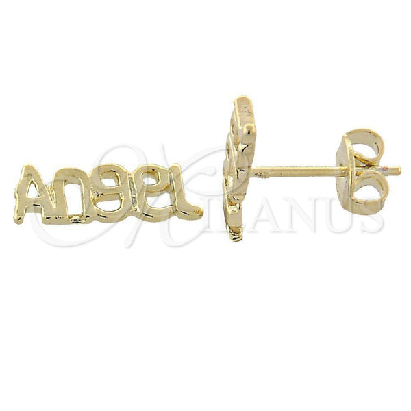 Oro Laminado Stud Earring, Gold Filled Style Angel Design, Polished, Golden Finish, 02.94.0051 *PROMO*