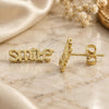 Oro Laminado Stud Earring, Gold Filled Style Smile Design, Polished, Golden Finish, 02.94.0054 *PROMO*