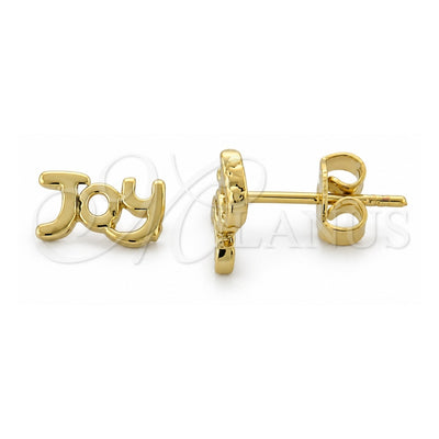 Oro Laminado Stud Earring, Gold Filled Style Diamond Cutting Finish, Golden Finish, 02.94.0055 *PROMO*