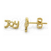 Oro Laminado Stud Earring, Gold Filled Style Diamond Cutting Finish, Golden Finish, 02.94.0055 *PROMO*