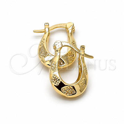 Oro Laminado Small Hoop, Gold Filled Style Diamond Cutting Finish, Golden Finish, 02.165.0026