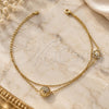 Oro Laminado Fancy Bracelet, Gold Filled Style Flower Design, with White Micro Pave, Polished, Golden Finish, 03.100.0008 (05 MM Thickness, 7 Inches Length)