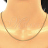 Oro Laminado Basic Necklace, Gold Filled Style Twist Design, Diamond Cutting Finish, Golden Finish, 04.09.0002.18 (02 MM Thickness, 18 Inches Length)