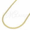 Oro Laminado Basic Necklace, Gold Filled Style Twist Design, Diamond Cutting Finish, Golden Finish, 04.09.0002.18 (02 MM Thickness, 18 Inches Length)