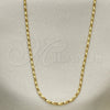 Oro Laminado Basic Necklace, Gold Filled Style Twist Design, Diamond Cutting Finish, Golden Finish, 04.09.0002.18 (02 MM Thickness, 18 Inches Length)