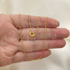 Oro Laminado Basic Necklace, Gold Filled Style Ball Design, Polished, Golden Finish, 04.09.0003.16 (01 MM Thickness, 16 Inches Length)