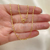 Oro Laminado Basic Necklace, Gold Filled Style Twist Design, Diamond Cutting Finish, Golden Finish, 04.09.0005.16 (02 MM Thickness, 16 Inches Length)