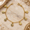 Oro Laminado Charm Bracelet, Gold Filled Style Sun Design, Diamond Cutting Finish, Golden Finish, 03.09.0026.07 (03 MM Thickness, 7 Inches Length)