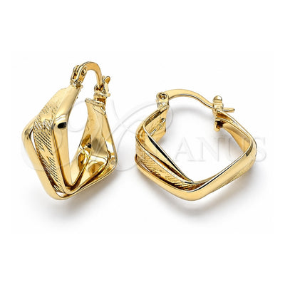 Oro Laminado Small Hoop, Gold Filled Style Diamond Cutting Finish, Golden Finish, 5.156.008.1