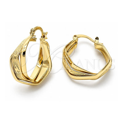Oro Laminado Small Hoop, Gold Filled Style Diamond Cutting Finish, Golden Finish, 5.156.016.1