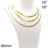 Oro Laminado Basic Necklace, Gold Filled Style Herringbone Design, Polished, Golden Finish, 04.63.1166.18 (06 MM Thickness, 18 Inches Length)