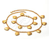 Oro Laminado Necklace and Bracelet, Gold Filled Style Heart Design, Polished, Golden Finish, 06.63.0153