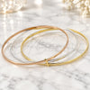 Oro Laminado Trio Bangle, Gold Filled Style Polished, Tricolor, 07.63.0162.05 (06 MM Thickness, Size 5 (2.50 Diameter))